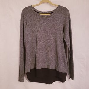 Black & White Marled Knit Long Sleeve Top